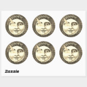  man in Moon Full Face Ice Cream Cone Eye Ronde Sticker (Vel)