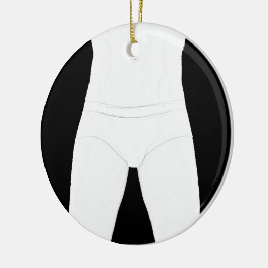 Man in onderkleding keramisch ornament (Links)