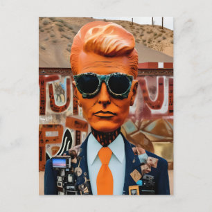 Man in Oranje Stropdas een Verloederende Samenlevi Briefkaart