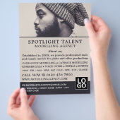 Man in Pet, Modellenbureau, Modelagent Adverteren Flyer (Hand)