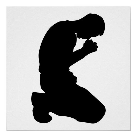 MAN IN PRAYER PERFECT POSTER (Voorkant)