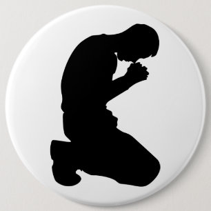 MAN IN PRAYER RONDE BUTTON 6,0 CM