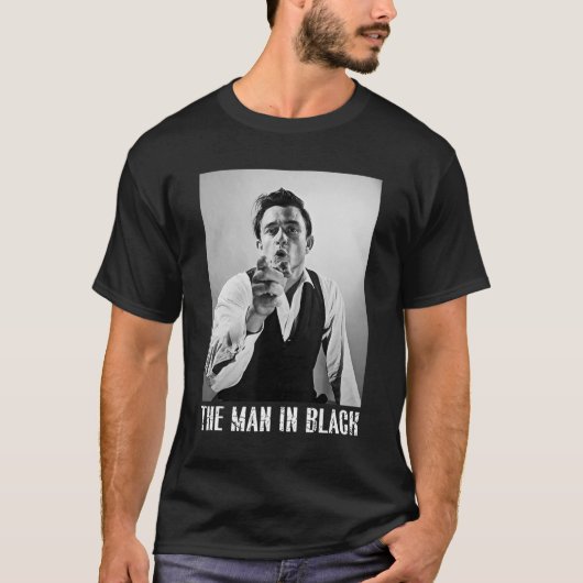 Man in zwart - Johnny T - shirts Cash country shir (Voorkant)
