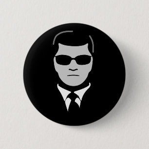 Man in zwart ronde button 5,7 cm