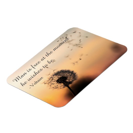 Man is gratis Voltaire Quote Magneet (Linkerzijde)