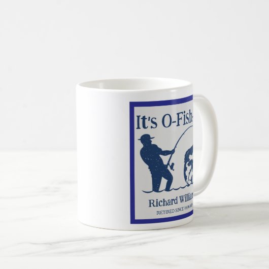 Man is het officiële Fisherman Retirement Party Gi Koffiemok (Voorkant rechts)