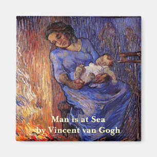 Man is in Zee door Vincent van Gogh Magneet