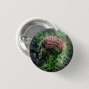 Man is Natuur - Humanity Environment Organic Ronde Button 3,2 Cm