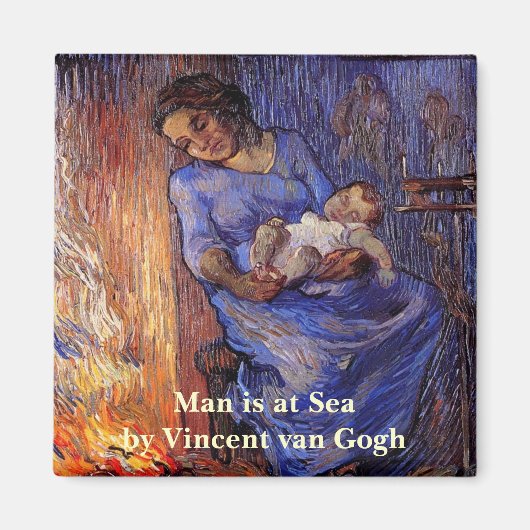 Man is op zee door Vincent van Gogh Magneet (Voorkant)