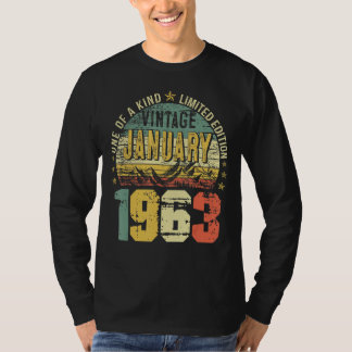  Man januari 1963 60e verjaardag T-shirt