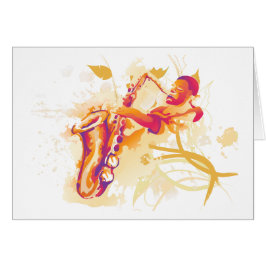 Man Jazzy Saxophone Waterverf Style