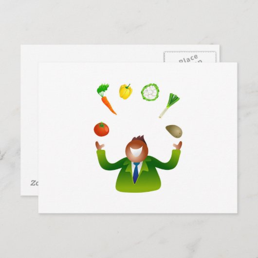 Man Juggable groenten Briefkaart (Voorkant / Achterkant)