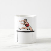 Man Jumping Hurdles Athletics Coffee Mok (Center)