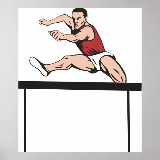 Man Jumping Hurdles Poster (Voorkant)