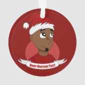 Man kerstcartoon glimlachen ornament (achterkant)