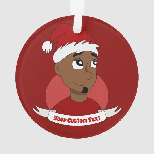 Man kerstcartoon glimlachen ornament (achterkant)