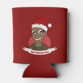 Man kerstcartoon lachen blikjeskoeler (Achterkant)