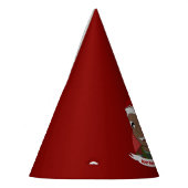 Man kerstcartoon lachen feesthoedjes (Links)