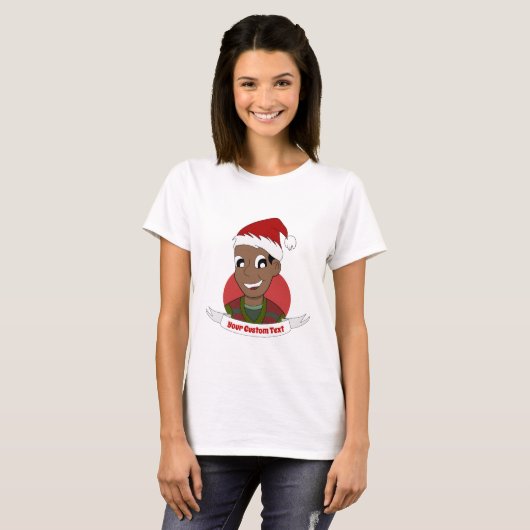 Man kerstcartoon lachen t-shirt (Voorkant volledig)