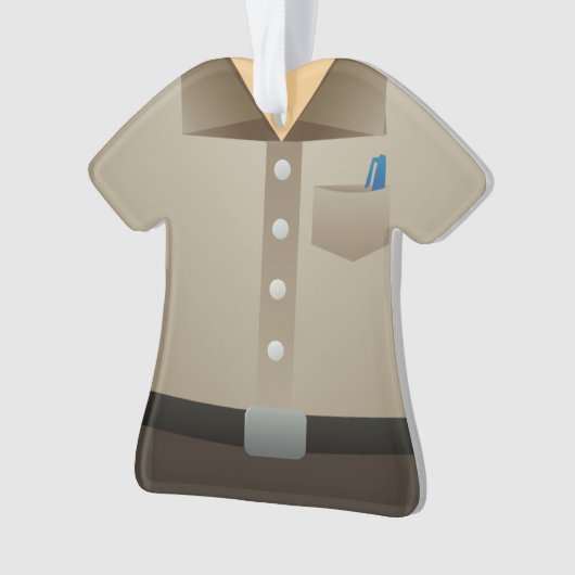 Man kerstfeestdag voor speciale pakketbezorging ornament (voorkant)