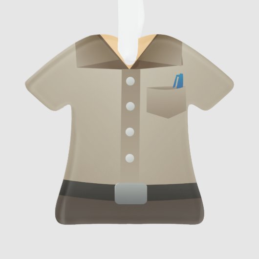 Man kerstfeestdag voor speciale pakketbezorging ornament (voorkant)