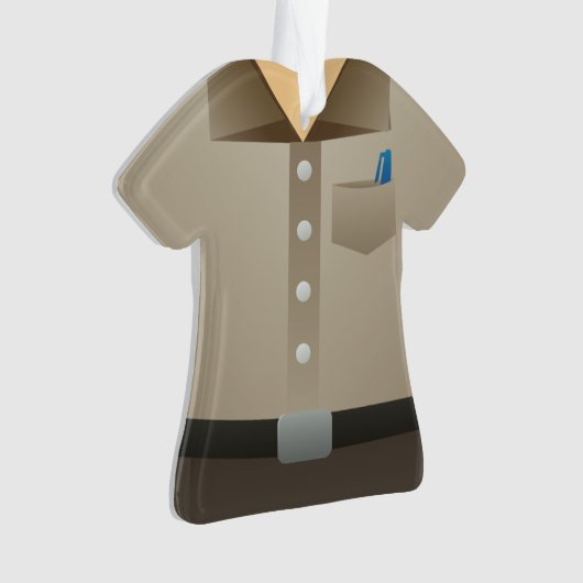 Man kerstfeestdag voor speciale pakketbezorging ornament (voorkant)