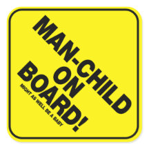 Man-kind aan boord! Sticker voertuigwaarschuwing