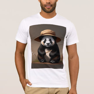 Man Kleding, panda trait linnen Hut T-shirt
