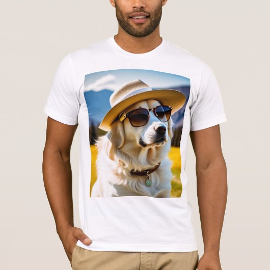 Man Kleding, schattig hond T-shirt (Voorkant)