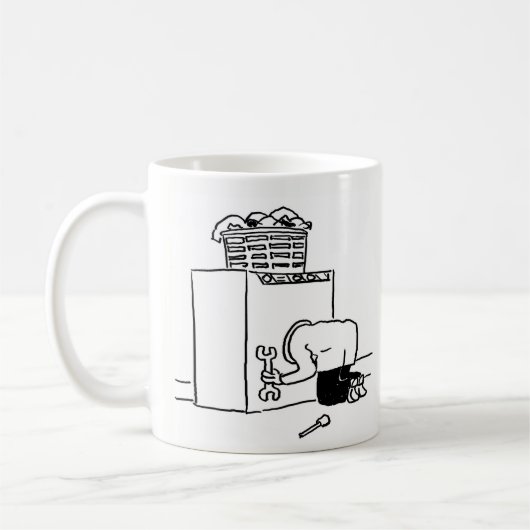 Man Koffie-Mok wasmachine repareren Koffiemok (Links)