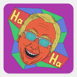 Man lachen (artistieke zelfportret) vierkante sticker