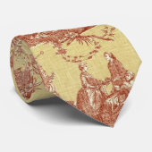 Man Lady Butter Red Toile Silky Mannen Stropdas (Opgerold)