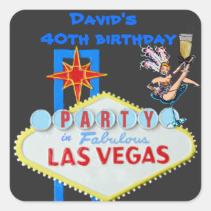 Man Las Vegas Party Vierkante Sticker