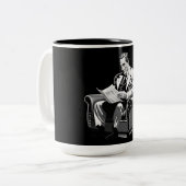 Man lezen tweekleurige koffiemok (Voorkant links)