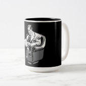 Man lezen tweekleurige koffiemok (Voorkant rechts)