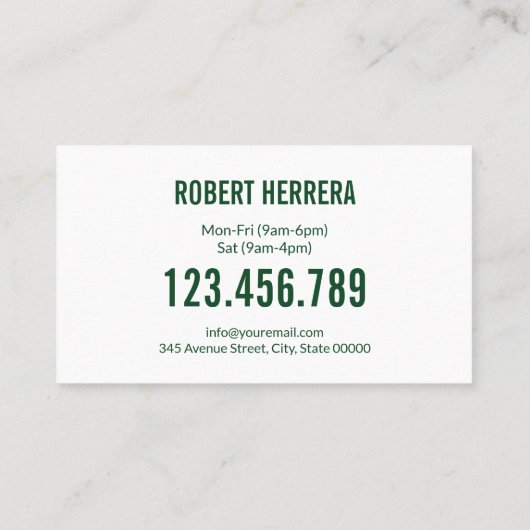 Man maaien gras garen zorg tuinieren landschap visitekaartje (Achterkant)