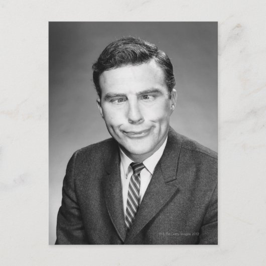 Man maakt gezicht briefkaart (Voorkant)