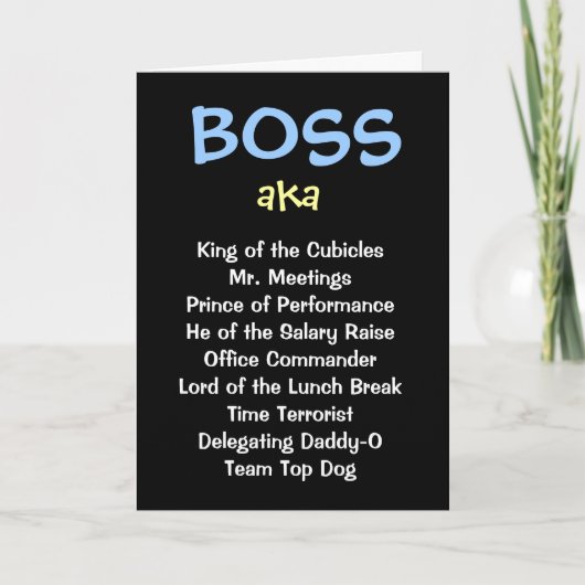 Man Man Boss Christmas Funny Cruel Joke Kaart (Voorkant)