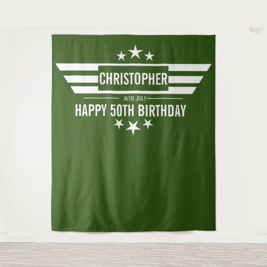 Man man man verjaardag Booth banner Tapestry Wandkleed (Voorkant)