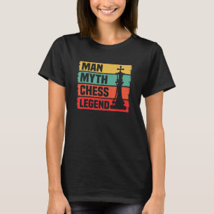Man Mens Mythe Schaken Legende Retro Schaker Spel T-shirt