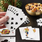 Man met atletiekspeelkaarten pokerkaarten (Insitu)