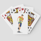 Man met atletiekspeelkaarten pokerkaarten (Achterkant)