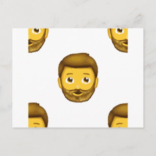 man met baard emoji briefkaart