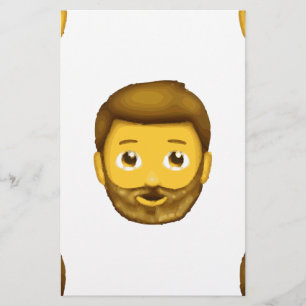 man met baard emoji briefpapier