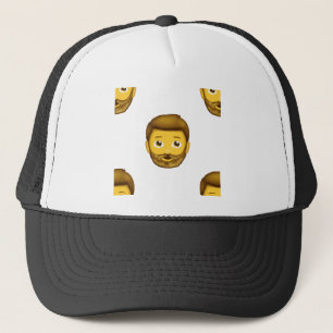 man met baard emoji trucker pet