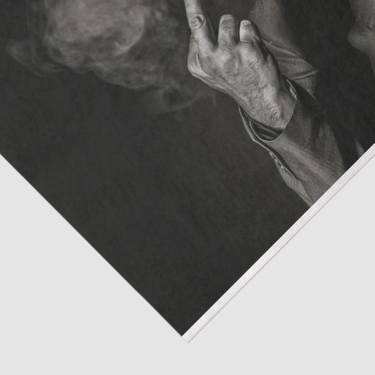 Man met baard vloeken tissuepapier (Detail)