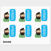 Man met been vierkante sticker (Vel)