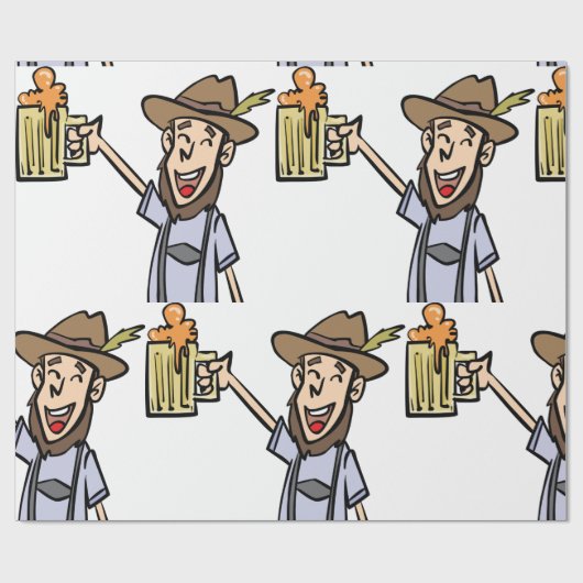 Man met bier cadeaupapier (Vlak)