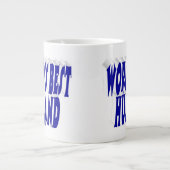 Man met blauwe halve tekst extra grote beker (Voorkant)