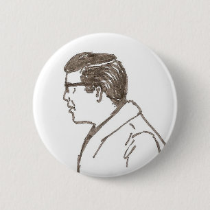 man met bril ronde button 5,7 cm